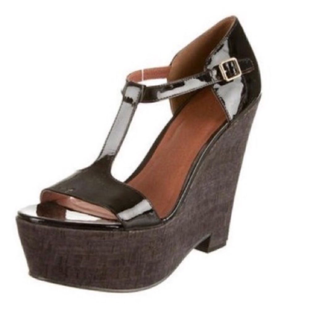 Elizabeth and James Sanda T-Strap Platform Wedges